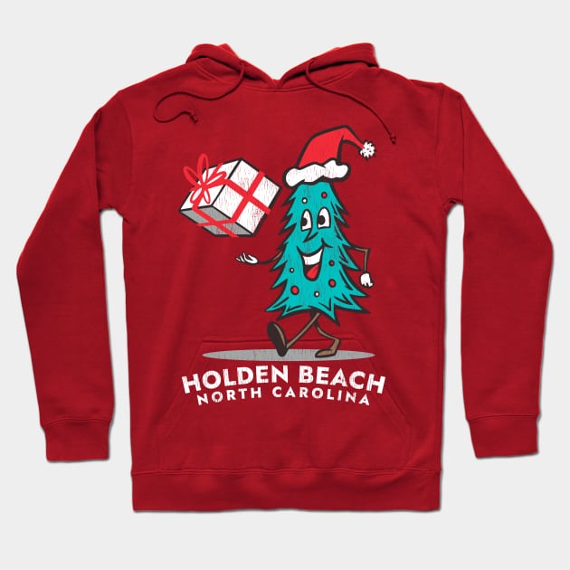 Holden Beach, NC Vacationing Christmas Tree Hoodie by Contentarama